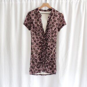 Urban Outfitters Brown Geometric Mini Dress